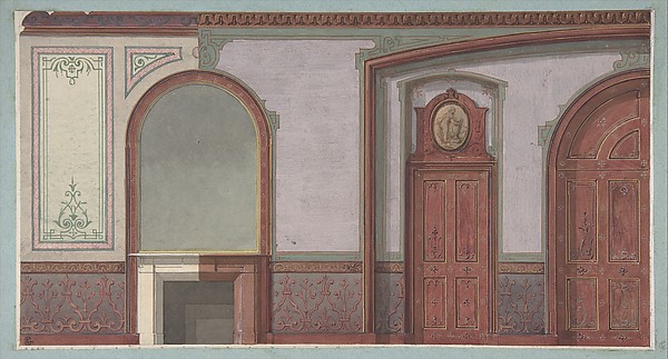 Jules-Edmond-Charles Lachaise, Design for Painted Wall Paneling, Deepdene, Dorking, Surrey