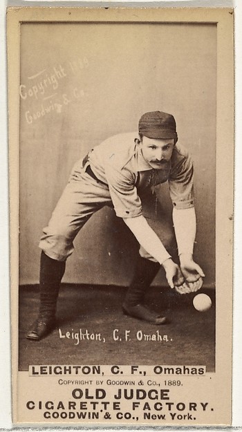 Goodwin & Company, Leighton, Center Field, Omaha Omahogs/ Lambs, from the Old Judge series (N172) for Old Judge Cigarettes
