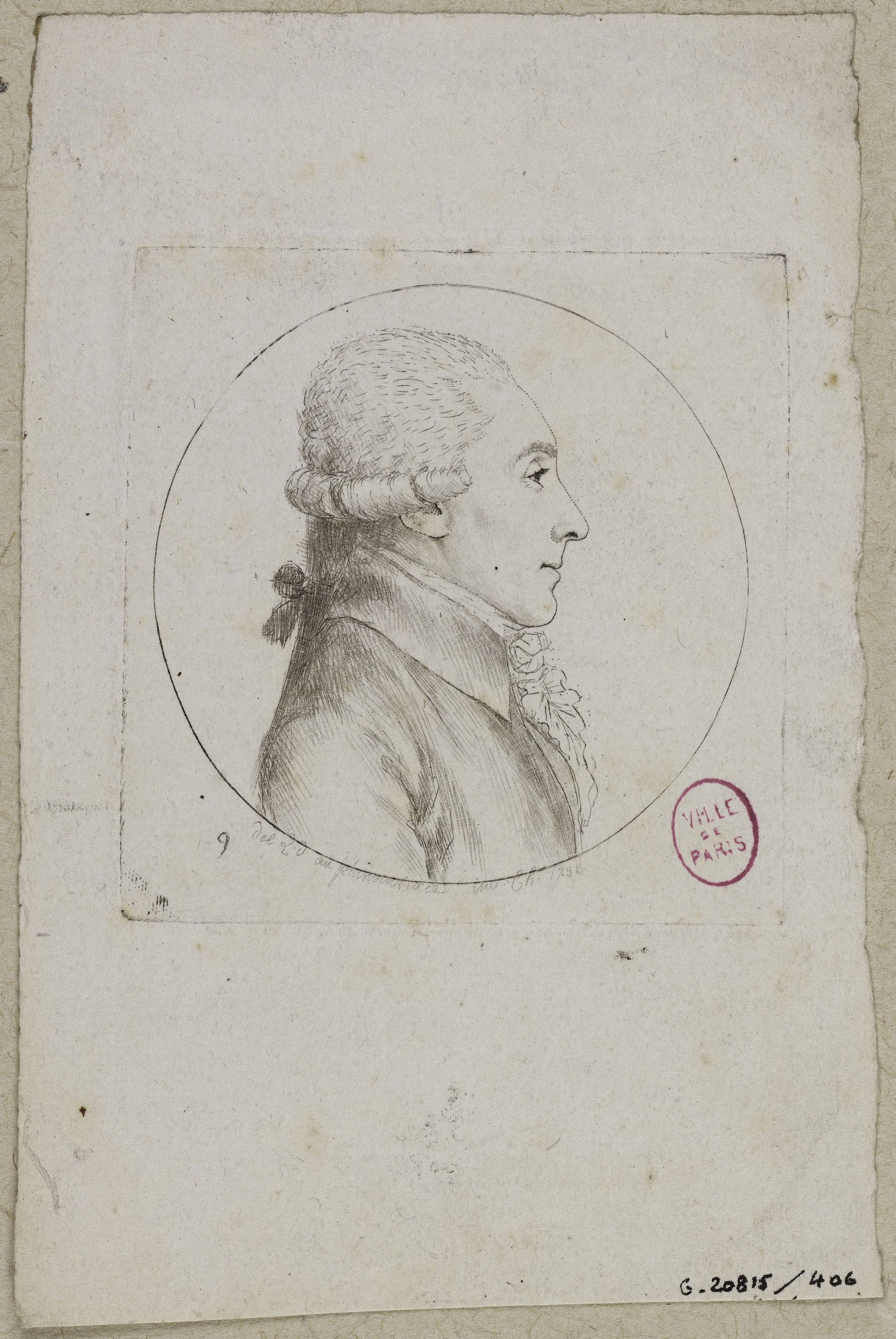 Edmé Quenedey, Portrait d'un homme, fin XVIIIème siècle/début XIXème siècle