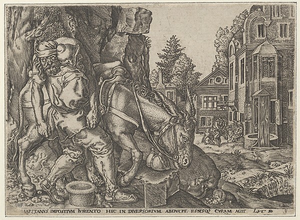 Anonymous, Copy of The Good Samaritan Putting the Traveller on His Donkey, from The Parable of the Good Samaritan