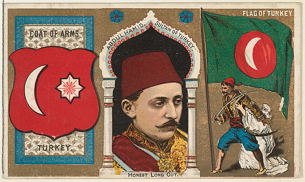 W. Duke, Sons & Co., Abdul Hamid, Sultan of Turkey, from the Rulers, Flags, and Coats of Arms series (N126-1) issued by W. Duke, Sons & Co.