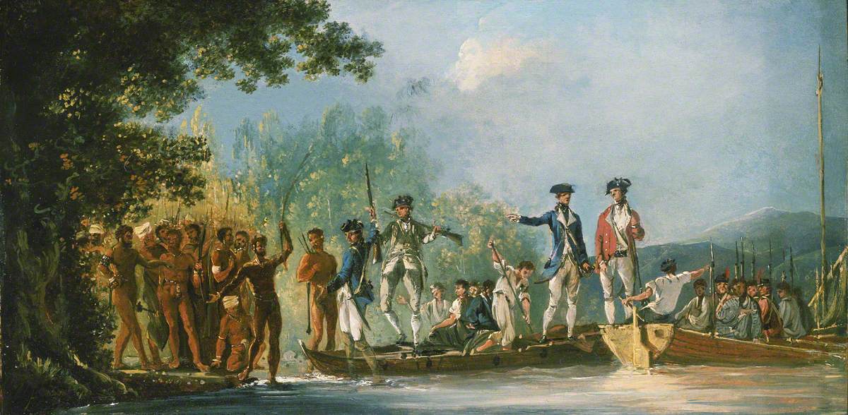 William Hodges, 'The Landing at Mallicolo [Malakula], one of the New Hebrides'