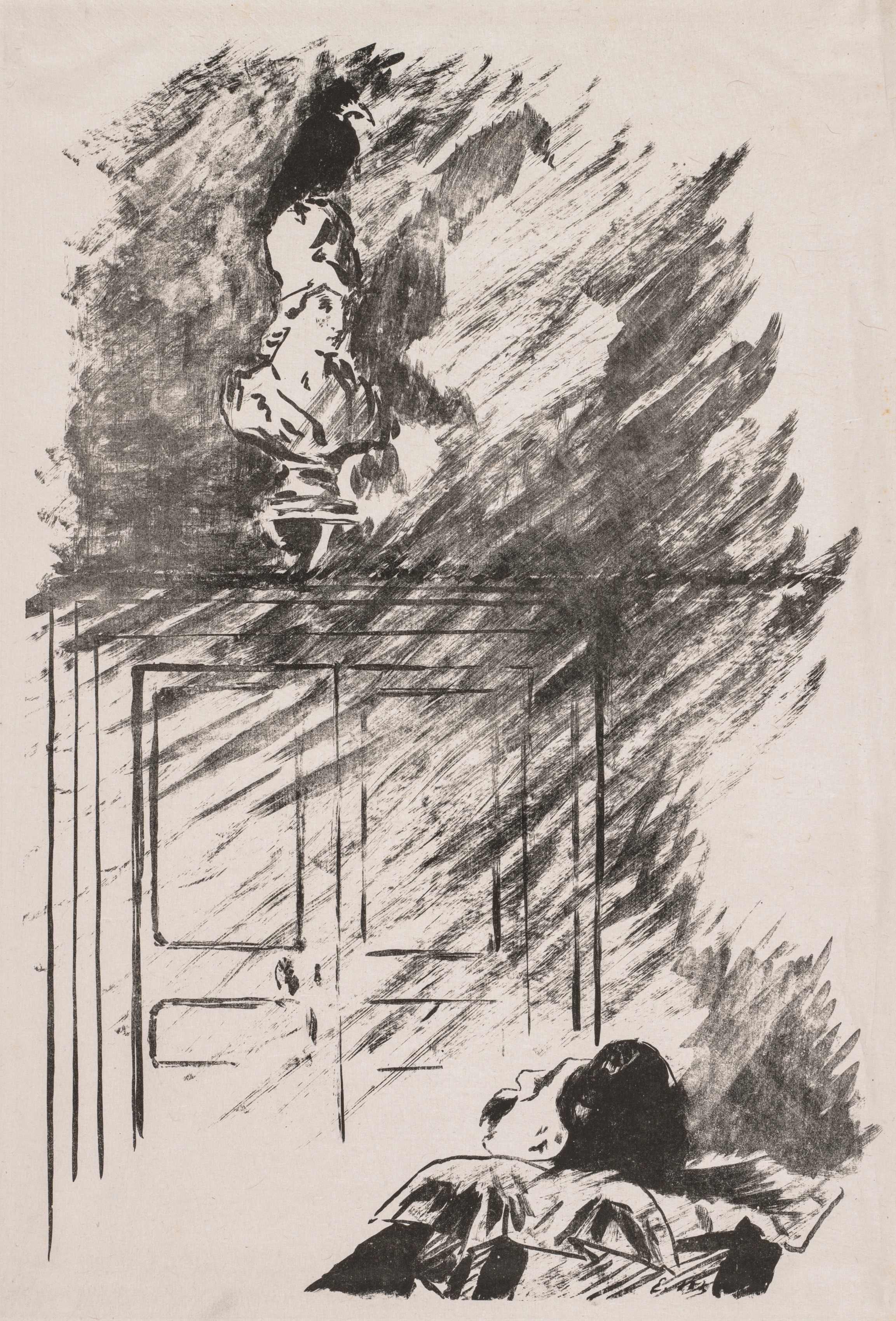 Édouard Manet, Perched upon a Bust of Pallas