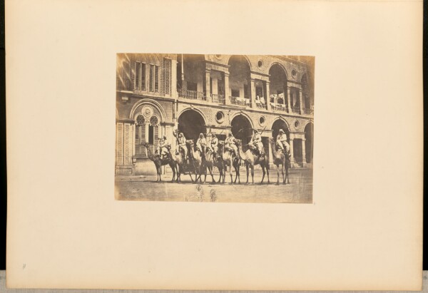Unknown, [Men on camelbacks, Egypt]