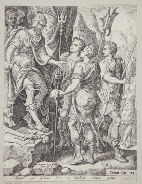 Maarten van Heemskerck, David sender sine folk til Nabal