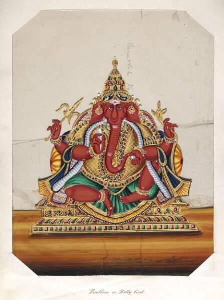 Unknown, One of twenty mica paintings depicting Hindu deities and festival processions with decorated cars.