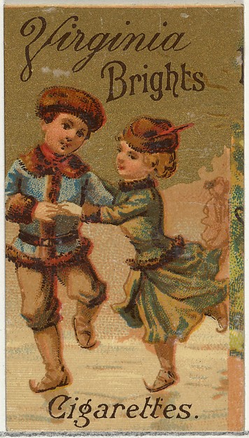 Allen & Ginter, From the Girls and Children series (N64) promoting Virginia Brights Cigarettes for Allen & Ginter brand tobacco products