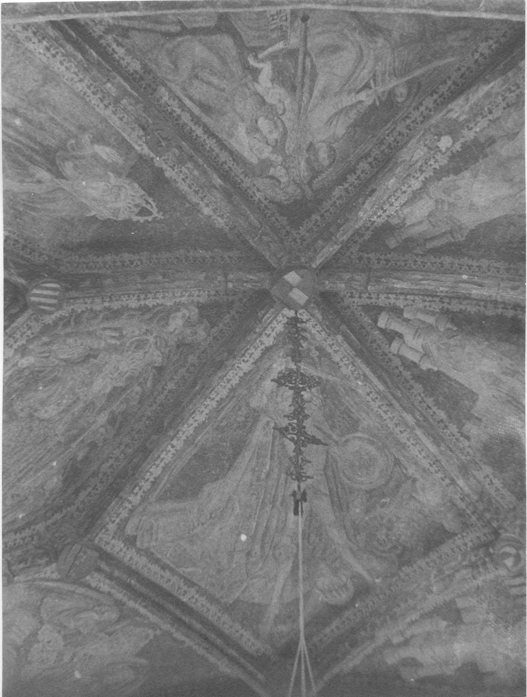 Branko Fučić, Pazin, Župna crkva sv. Nikole, detalj unutrašnjosti: gotičke freske na gotičkom mrežastom svodu svetišta: Arkanđeo Mihovil; 1474. godina