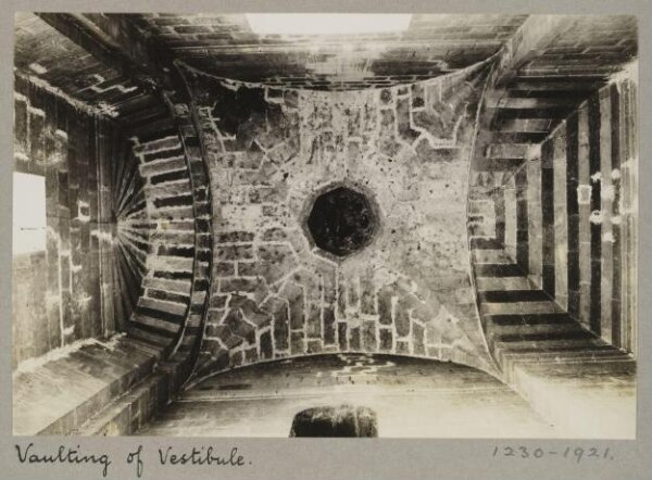 K.A.C. Creswell, Vaulting of vestibule, Funerary khaqah of Mamluk SUltan Faraj Ibn Barquq, Cairo