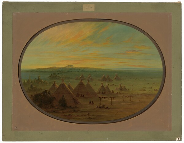 George Catlin, A Crow Village on the Salmon River