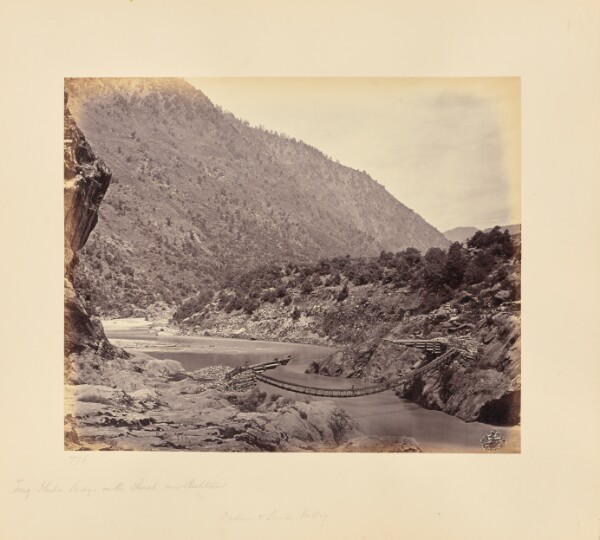 Samuel Bourne, Twig Jhula Bridge on the Chenab, near Kishtowar