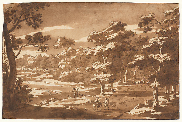Jan Frans van Bloemen, Forest Clearing with Figures
