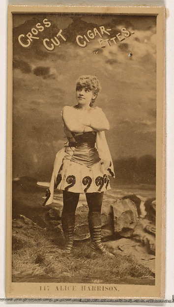 W. Duke, Sons & Co., Card Number 147, Alice Harrison, from the Actors and Actresses series (N145-2) issued by Duke Sons & Co. to promote Cross Cut Cigarettes