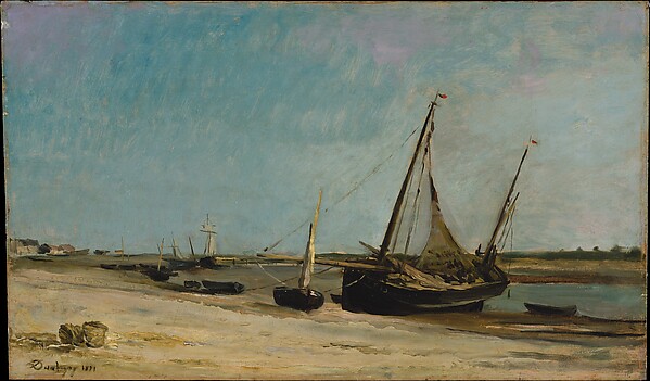 Charles-François Daubigny, Boats on the Seacoast at Etaples