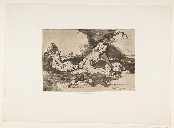 Goya (Francisco de Goya y Lucientes), Plate 16 from "The Disasters of War" (Los Desastres de La Guerra): They make use of them (Se aprovechan)