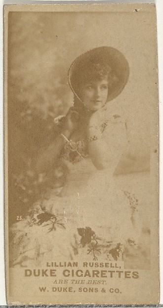 W. Duke, Sons & Co., Lillian Russell, from the Actors and Actresses series (N145-7) issued by Duke Sons & Co. to promote Duke Cigarettes