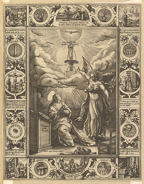 Hendrick Goltzius, Ave Maria, from "Allegorical Scenes on the Life of Christ, from Christian and Profane Allegories"