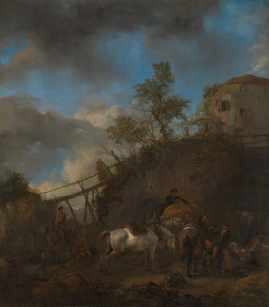 Philips Wouwerman, Blacksmith Shoeing a Horse