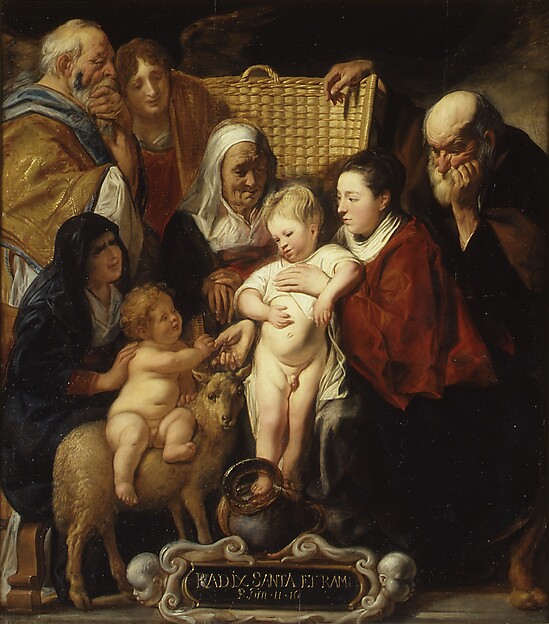 Jacob Jordaens, The Holy Family with Saint Anne and the Young Baptist and His Parents