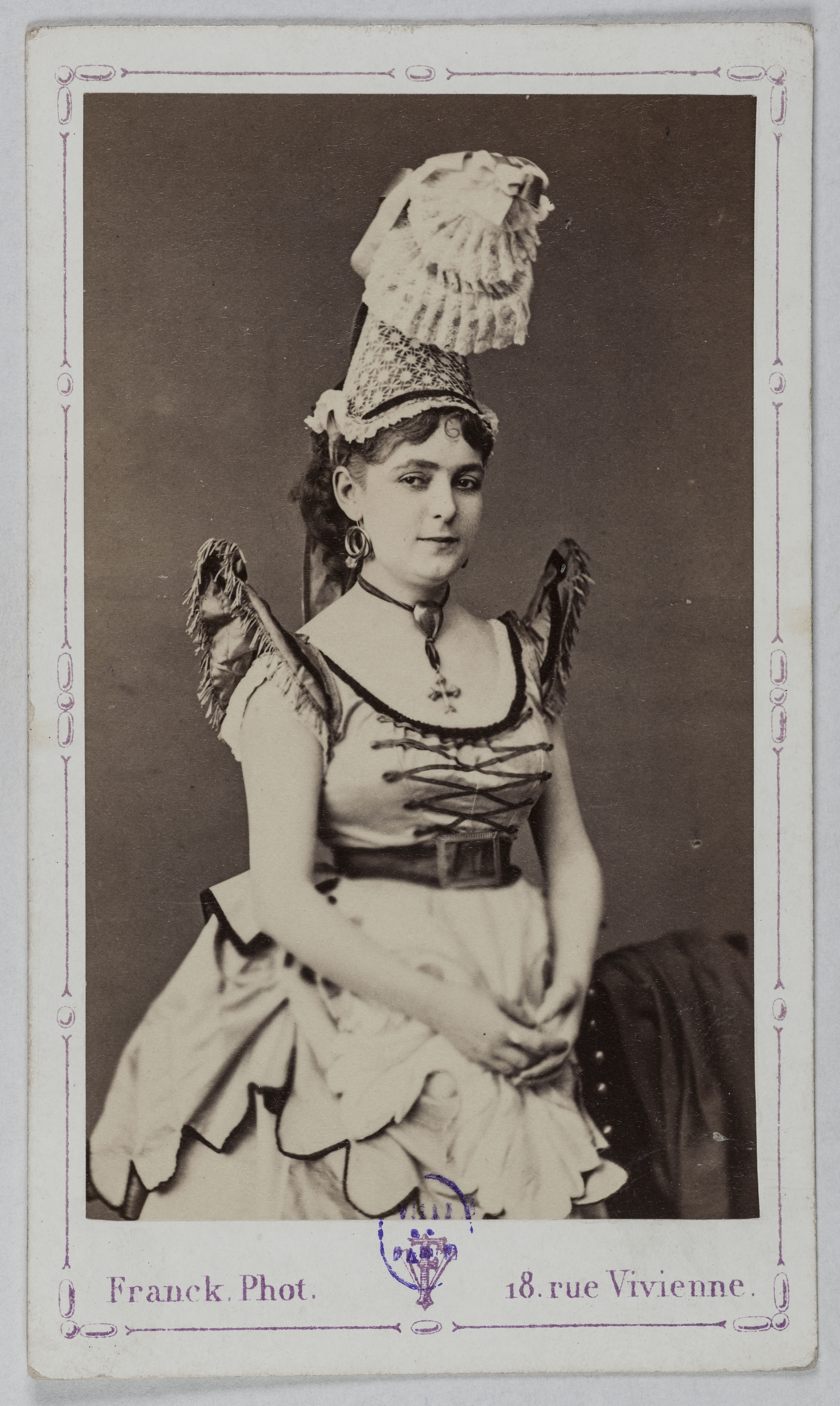 Franck, Portrait de Gabrielle Gauthier ( -vers 1883), (actrice)