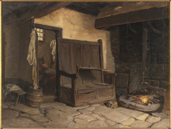 Wilhelm Wallander, Interiör från en bondstuga. Studie
