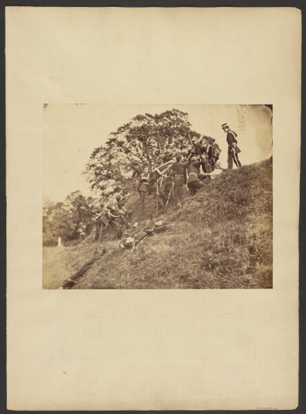Unknown, [Military students in mock battle]