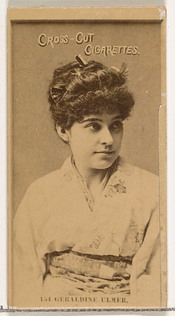 W. Duke, Sons & Co., Card Number 151, Geraldine Ulmer, from the Actors and Actresses series (N145-2) issued by Duke Sons & Co. to promote Cross Cut Cigarettes