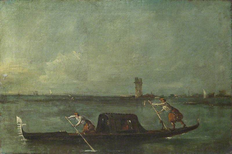 Francesco Guardi, A Gondola on the Lagoon near Mestre