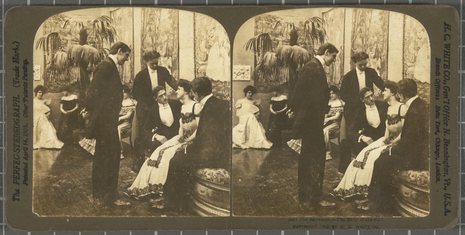 Desconegut, The Ballroom-The Belle of the Ball Justification of the title, title inscribed The\ ‘Perfec\’ Stereograph