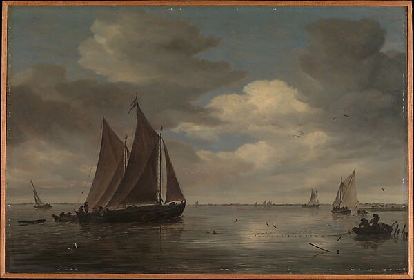 Salomon van Ruysdael, Fishing Boats on a River