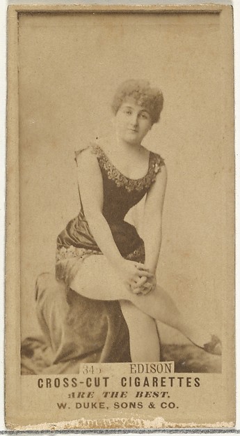 W. Duke, Sons & Co., Edison, from the Actors and Actresses series (N145-3) issued by Duke Sons & Co. to promote Cross Cut Cigarettes