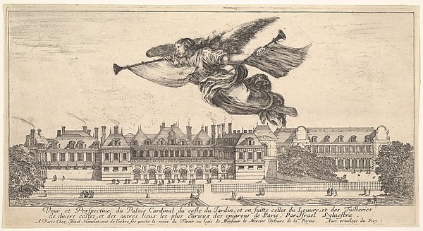 Stefano della Bella, View of the Palais Cardinal, from "Various views of remarkable palaces in Italy and France" (Diverses vues d'endroits remarquables d'Italie et de France)