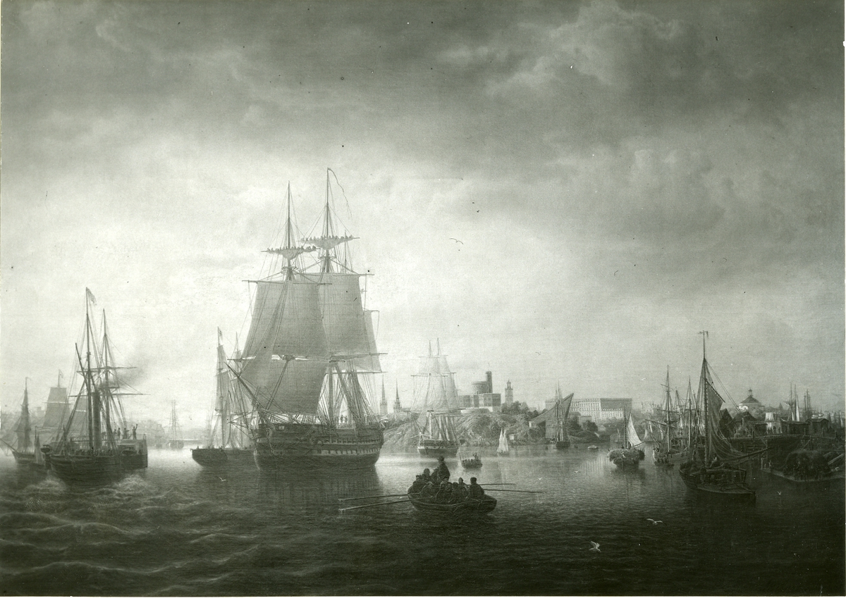 Okänd fotograf, Stockholms Ström. Oljemålning 1853. Storlek 117 x 167 cm.