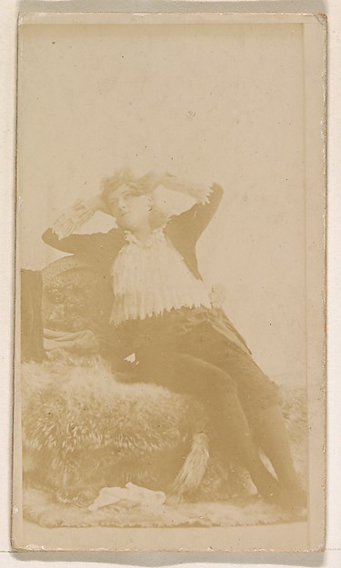 Kinney Brothers Tobacco Company, Reclining actress, from the Actresses series (N245) issued by Kinney Brothers to promote Sweet Caporal Cigarettes