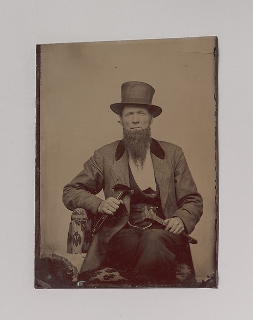 Unknown, [Man in Top Hat Holding a Hammer and Wrench]