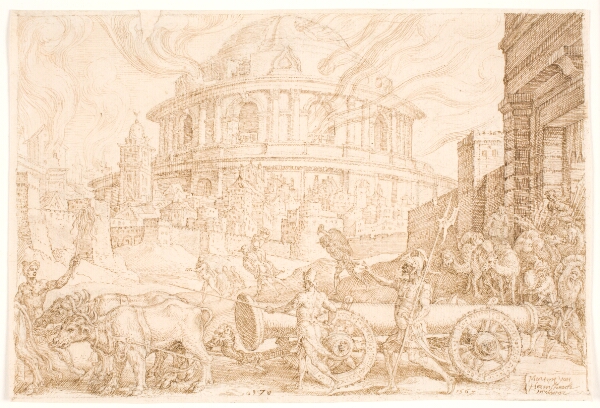 Maarten van Heemskerck, Nebukadnezar og kaldæerne plyndrer templet i Jerusalem