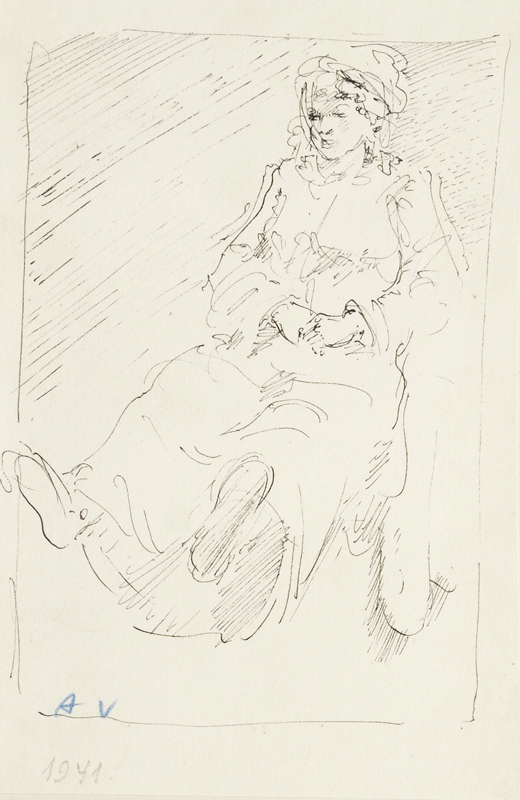 Ado (autor) Vabbe, seated woman