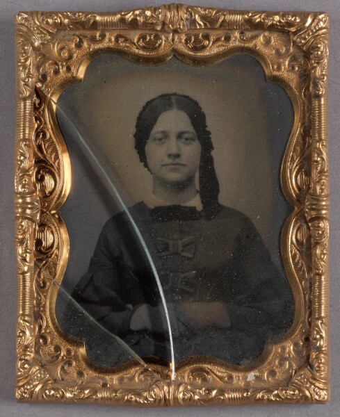 Unknown, [Portrait of a Seated Woman in Bonnet with Hands Clasped]