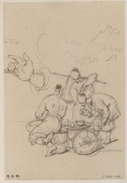 George Chinnery, A group of three Chinese men, and a study of a hand