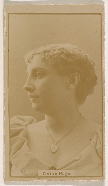 Kinney Brothers Tobacco Company, Nellie Page, from the Actresses series (N245) issued by Kinney Brothers to promote Sweet Caporal Cigarettes