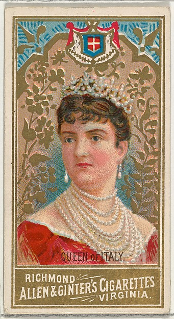 Allen & Ginter, Queen of Italy, from World's Sovereigns series (N34) for Allen & Ginter Cigarettes