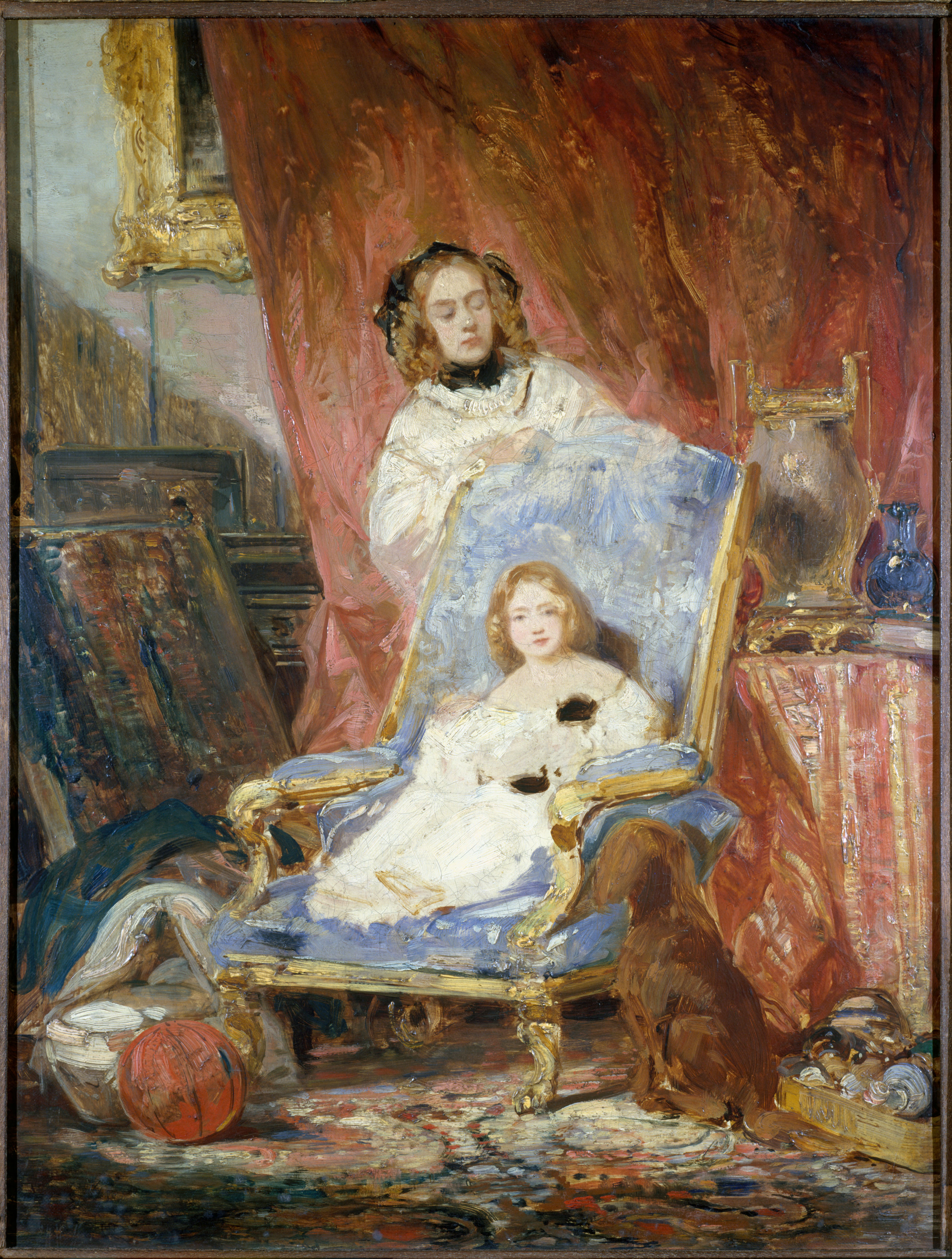 Eugène Isabey, Portrait de Madame Isabey et de sa fille