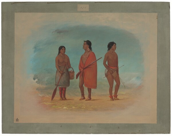 George Catlin, Botocudo Chief, His Wife, and a Young Man
