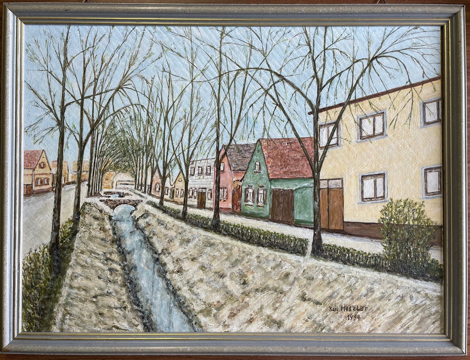 Karl Metzler, Ölgemälde Grabenstraße in Guntersblum 1994
