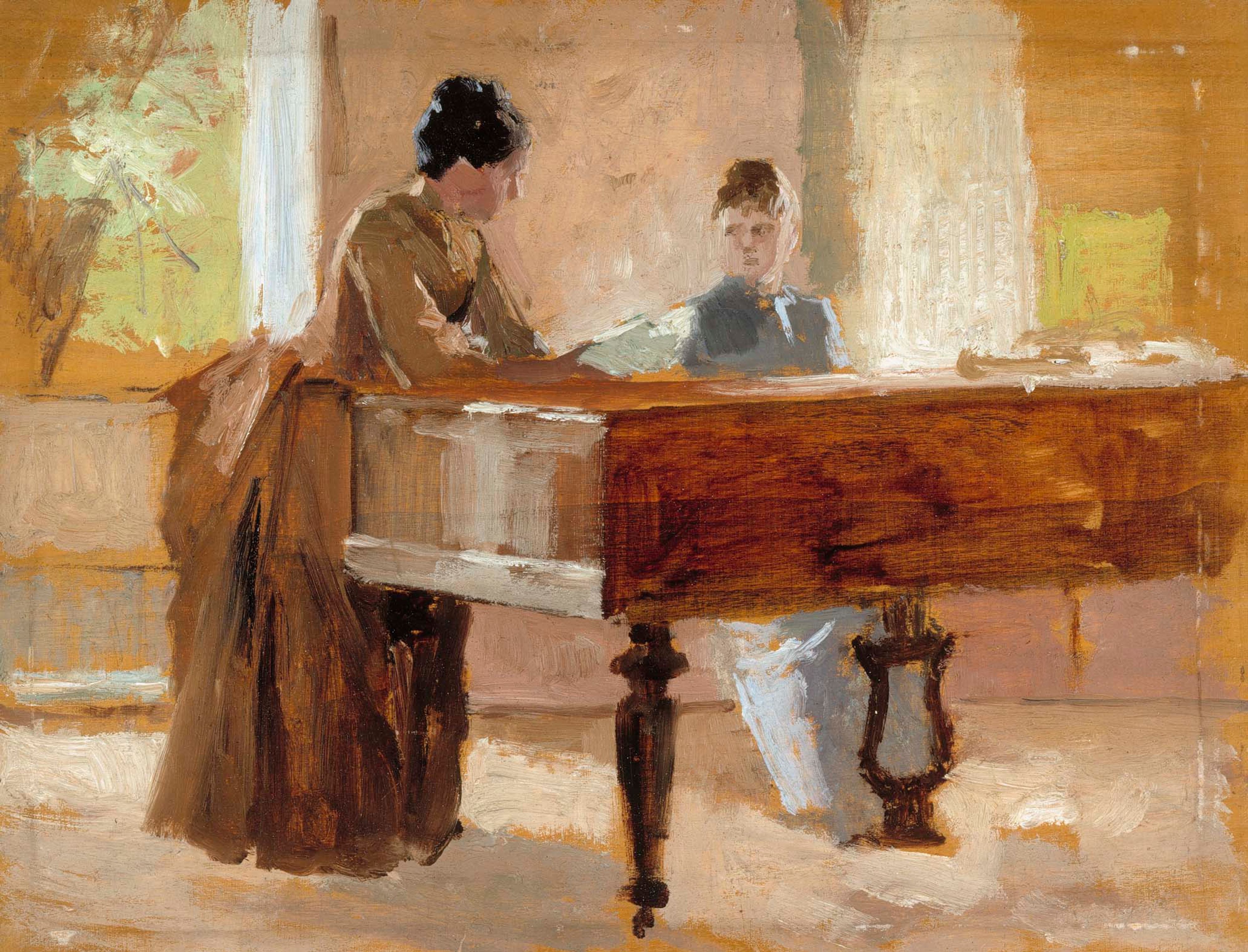 Albert Edelfelt, In the Drawing Room at Haikko, study for An Old Tune