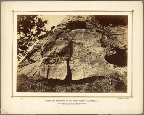 Alexander Gardner, Indian Inscription Rock, at Indian Cave, on Mulberry Creek, Kansas