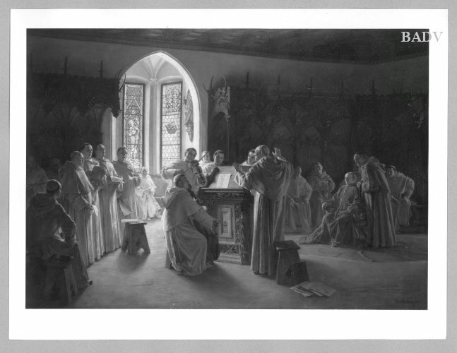 Eduard von Grützner, Musikprobe im Kloster vor einem Kardinal