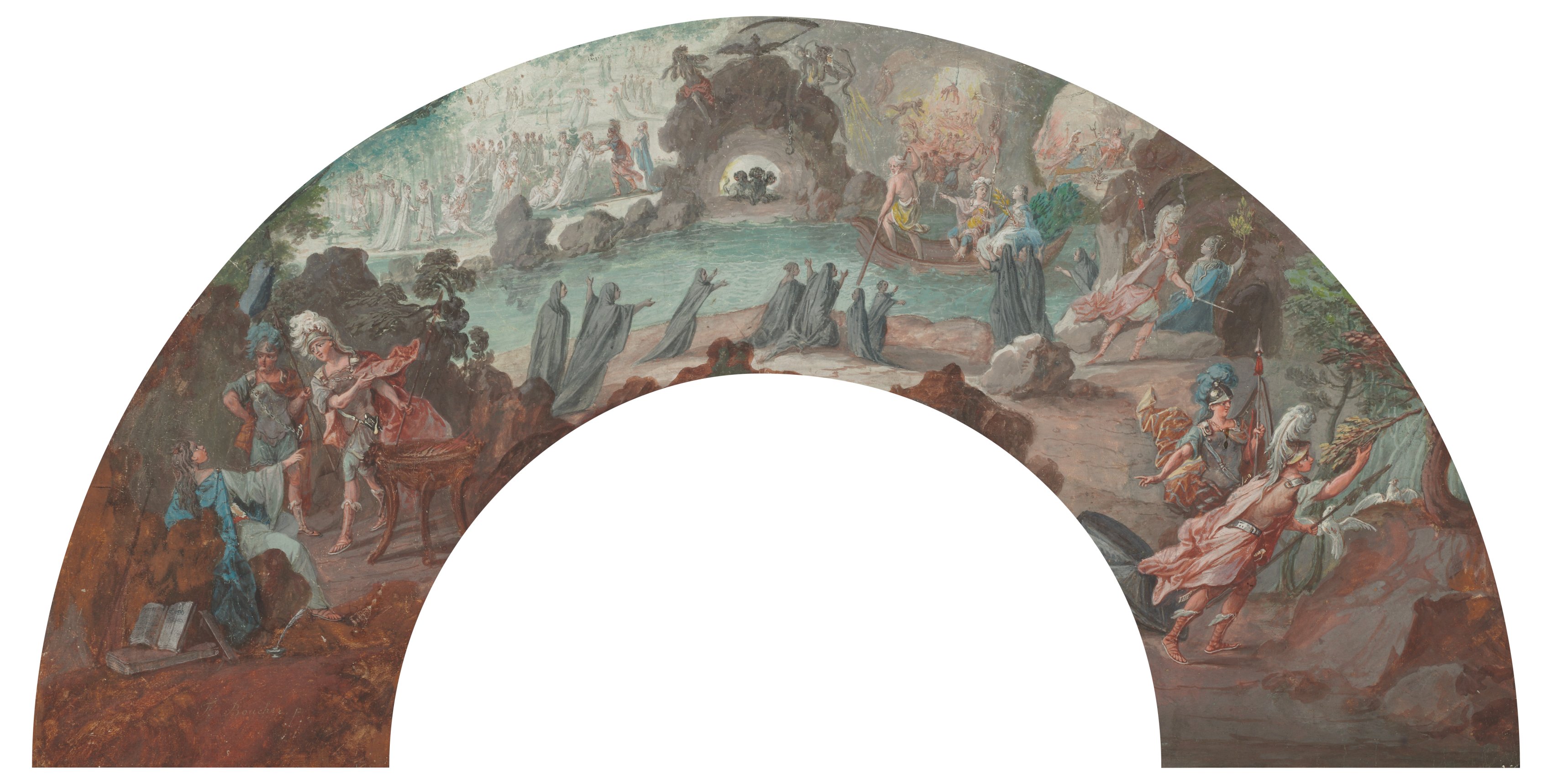 François Boucher, Aeneas in the Underworld, Design for a Fan