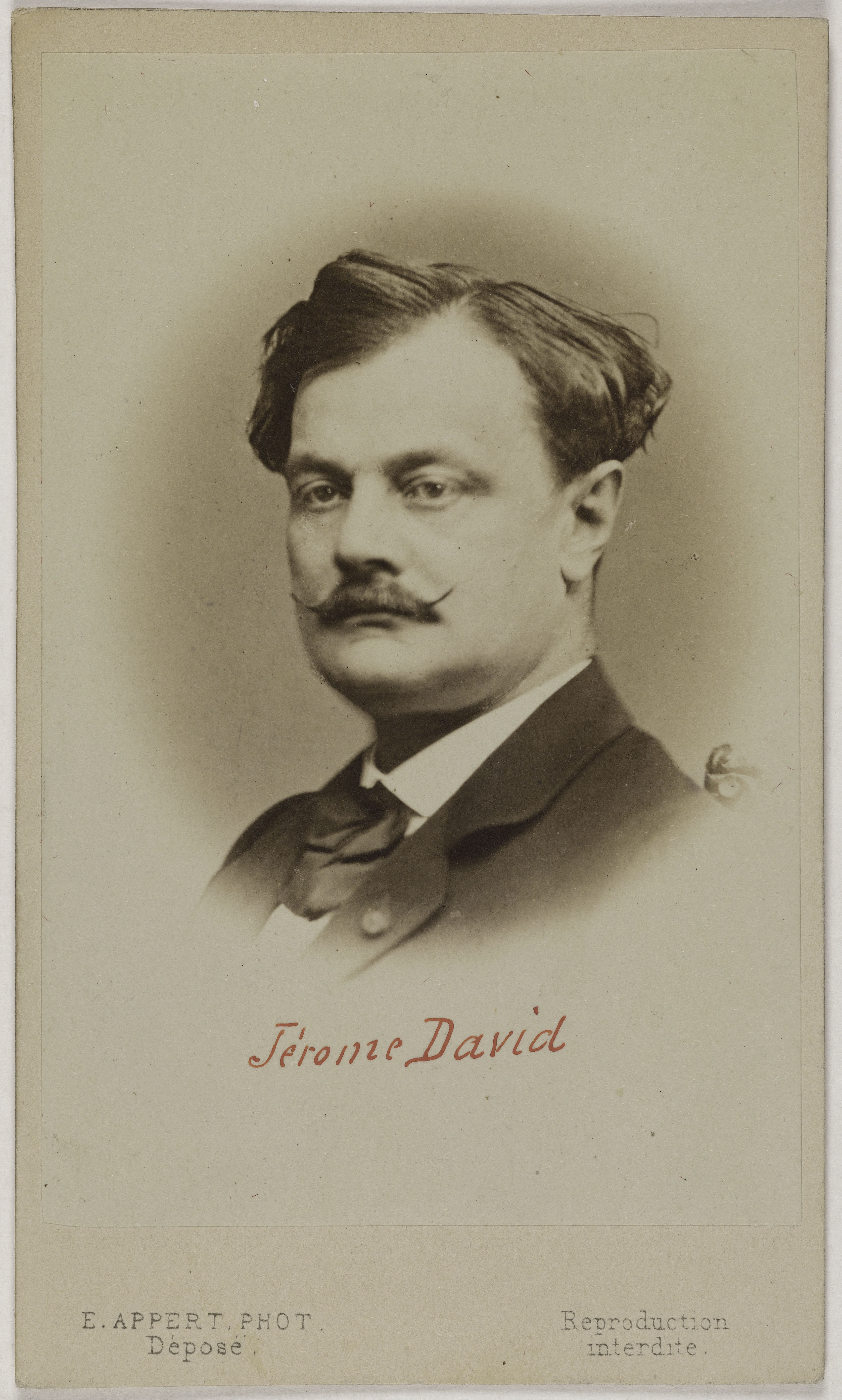 Ernest Charles Appert, Portrait du baron Jérôme David (1823-1882), (officier, homme politique)