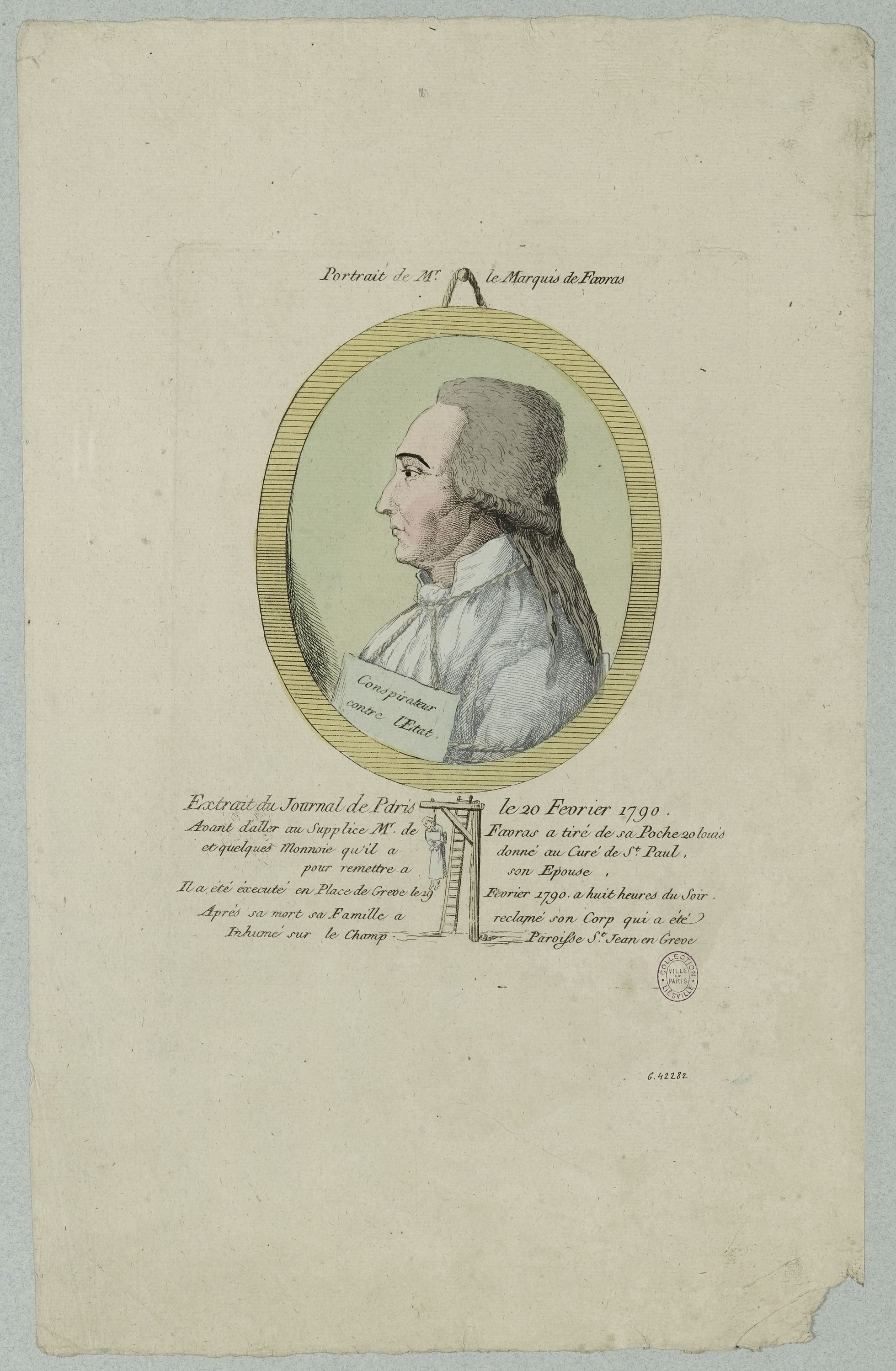 Anonyme, Portrait de Mr le Marquis de Favras